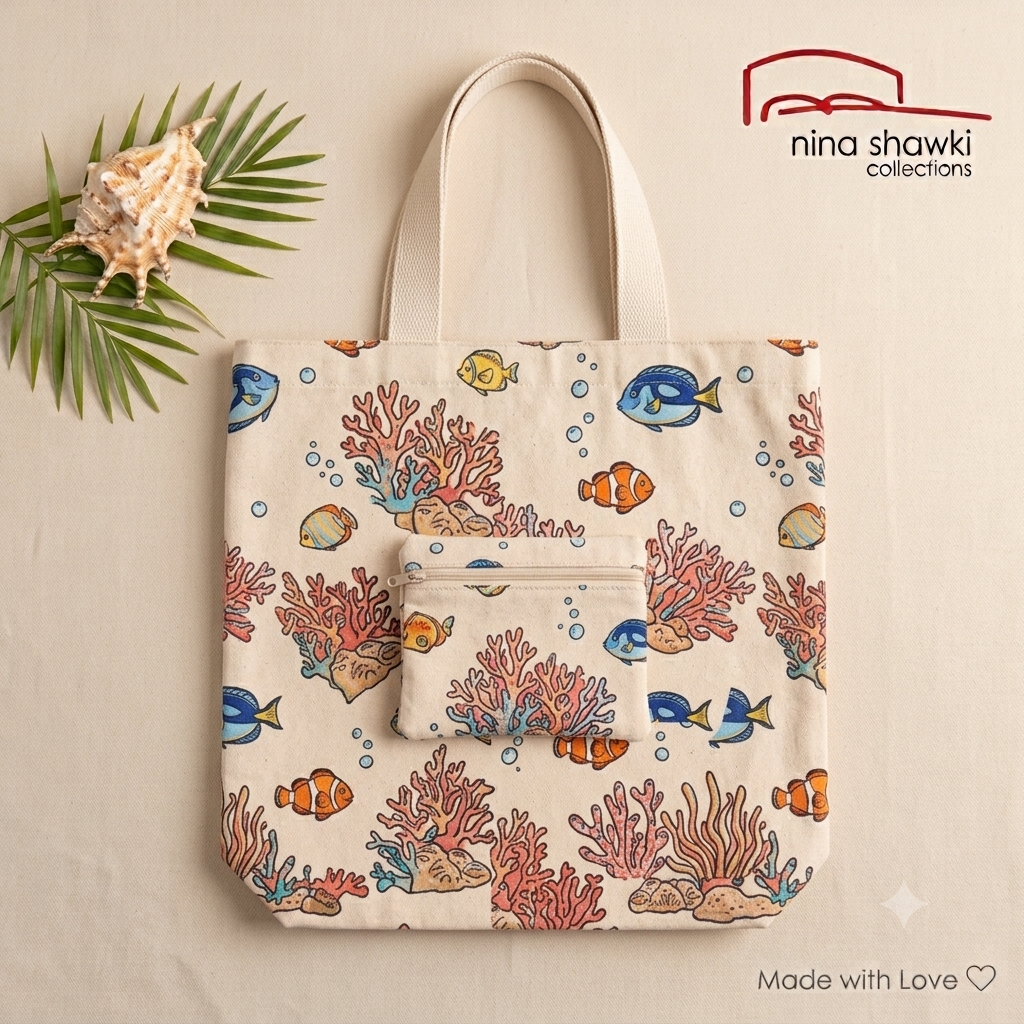 Gemini_Generated_Image_ed0dened0dened0d Ocean Guardian" Beach Tote & Pouch Set - الصورة 1